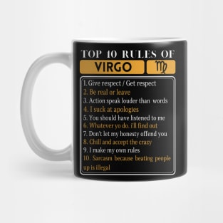 Top 10 rules of Virgo, Funny Virgo Facts, Zodiac Astrological Sign Mug